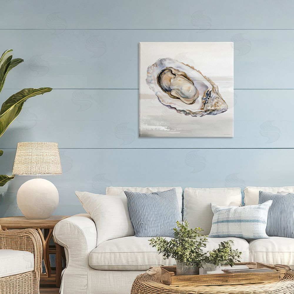 Svetlana Aleynikova Oceanic Oyster in Neutrals Stretched Canvas Wall Art in Room