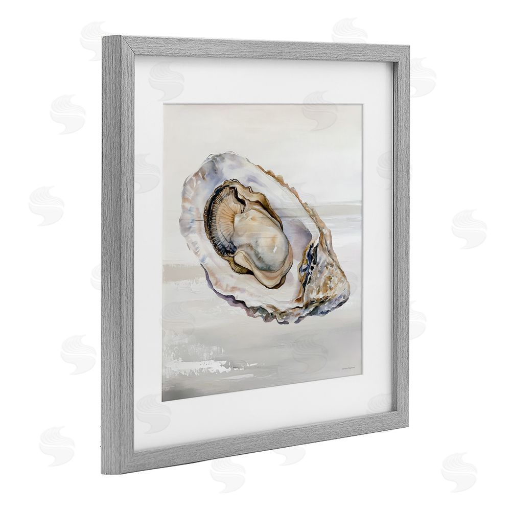 Svetlana Aleynikova Oceanic Oyster in Neutrals Gray Framed Print Under Glass Wall Art