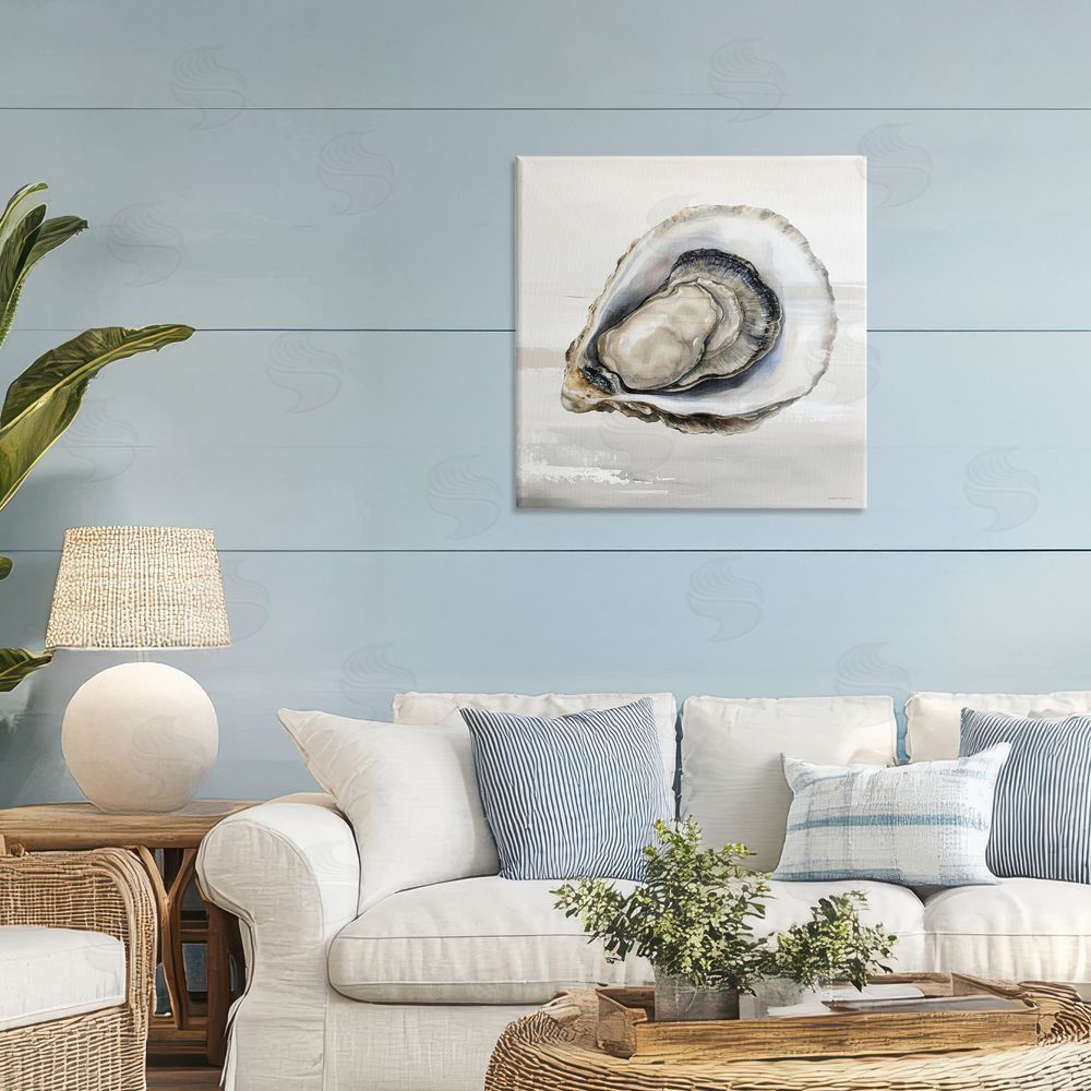 Svetlana Aleynikova Lonely Oyster Shell Stretched Canvas Wall Art in Room