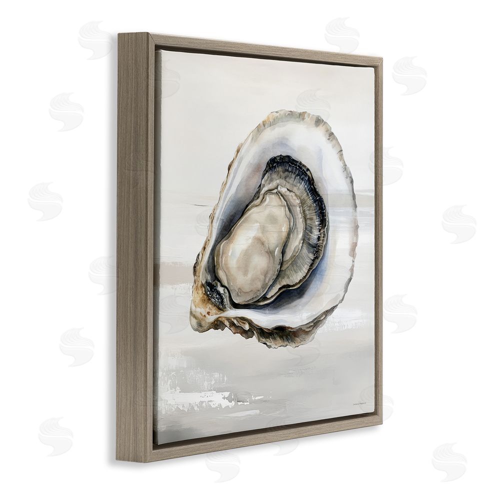 Svetlana Aleynikova Lonely Oyster Shell Brown Floating Frame Canvas Wall Art Print