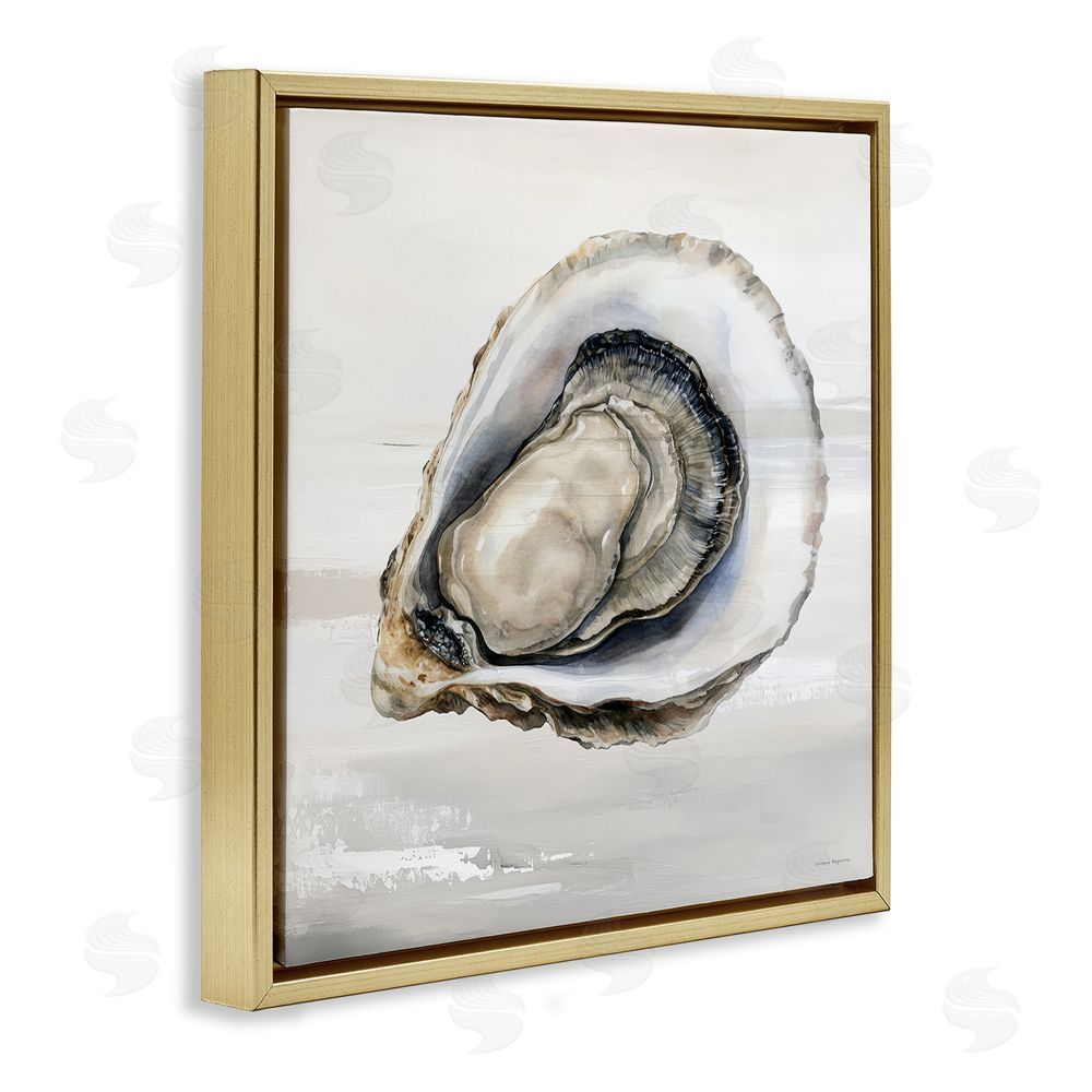Svetlana Aleynikova Lonely Oyster Shell Gold Floating Frame Canvas Wall Art Print