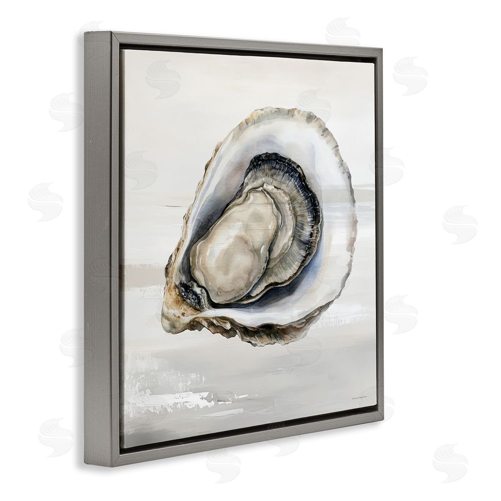 Svetlana Aleynikova Lonely Oyster Shell Gray Floating Frame Canvas Wall Art Print