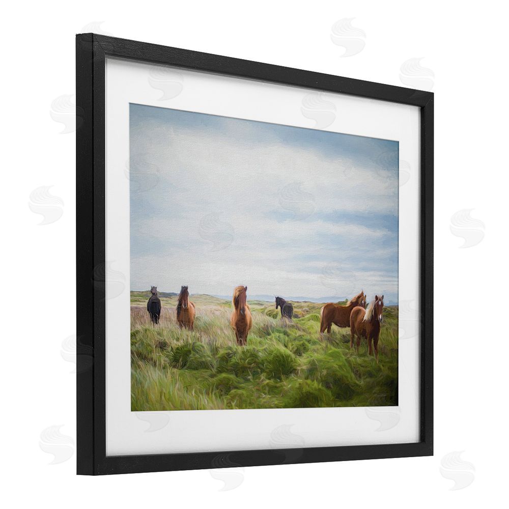 Susan Ball Free Spirit Horses in Pasture Black Framed Print Under Glass Wall Art
