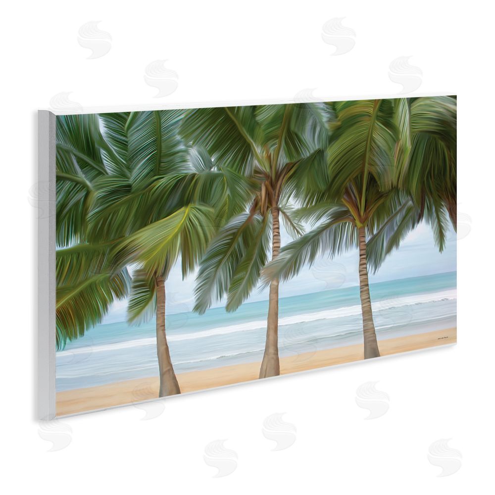 Seven Trees Design Sandy Solitude Palm Trees Wooden Wall Plaque Art Print