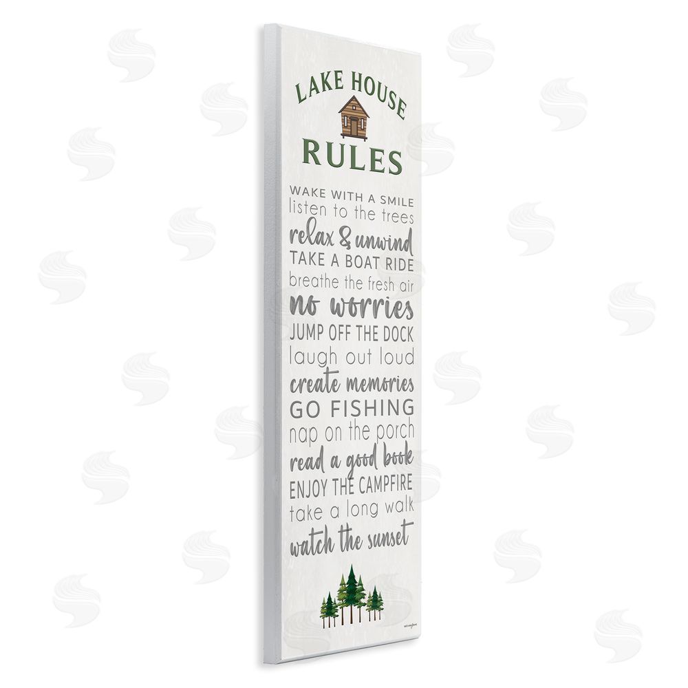 Seven Trees Design Fun Lake House Rules Wooden Wall Plaque Art Print