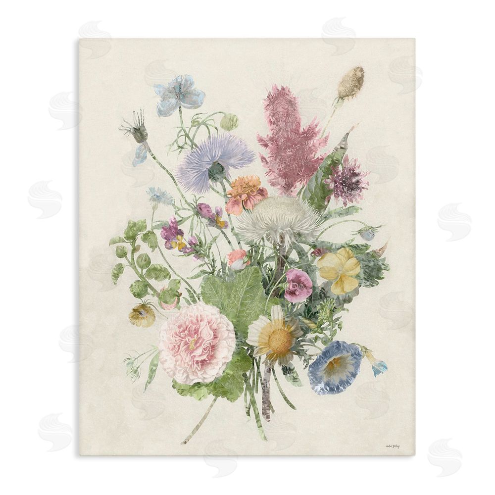 Amber Sterling Botanical Gathering Cluster Stretched Canvas Wall Art Print