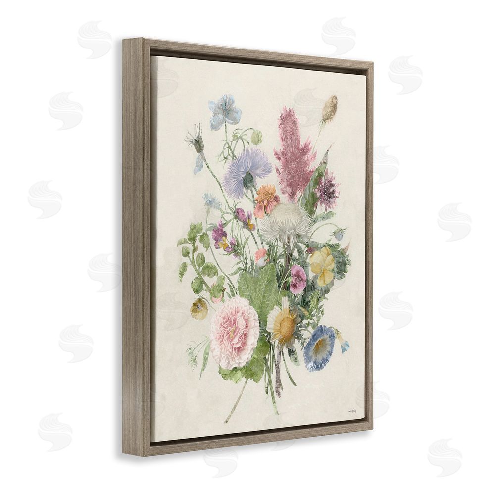 Amber Sterling Botanical Gathering Cluster Brown Floating Frame Canvas Wall Art Print