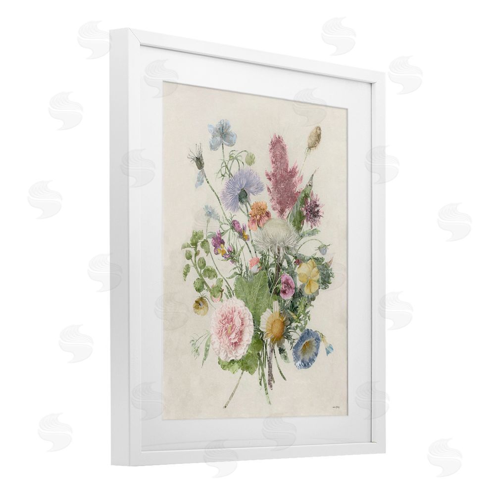 Amber Sterling Botanical Gathering Cluster White Framed Print Under Glass Wall Art