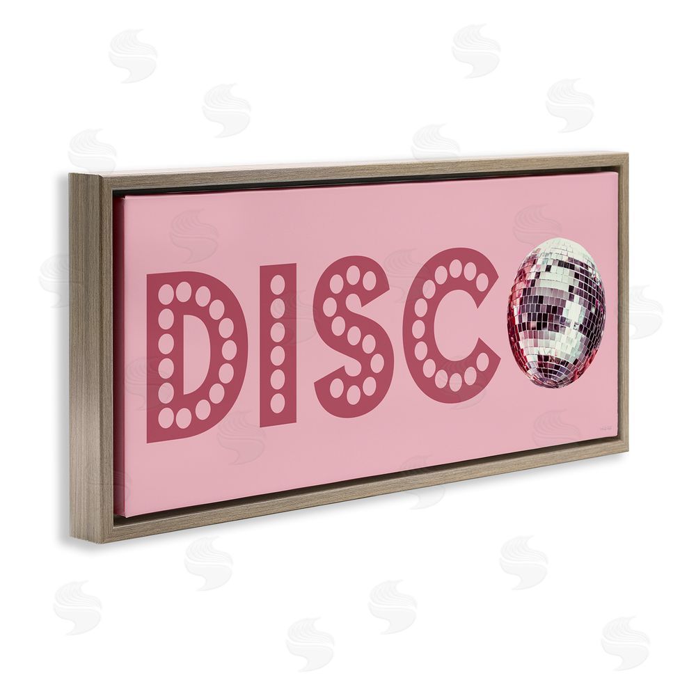 Cindy Jacobs Dotted Disco Sign Brown Floating Frame Canvas Wall Art Print