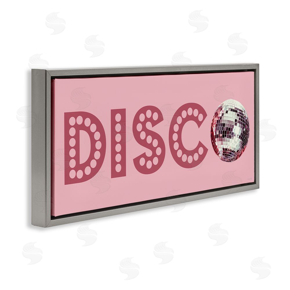 Cindy Jacobs Dotted Disco Sign Gray Floating Frame Canvas Wall Art Print