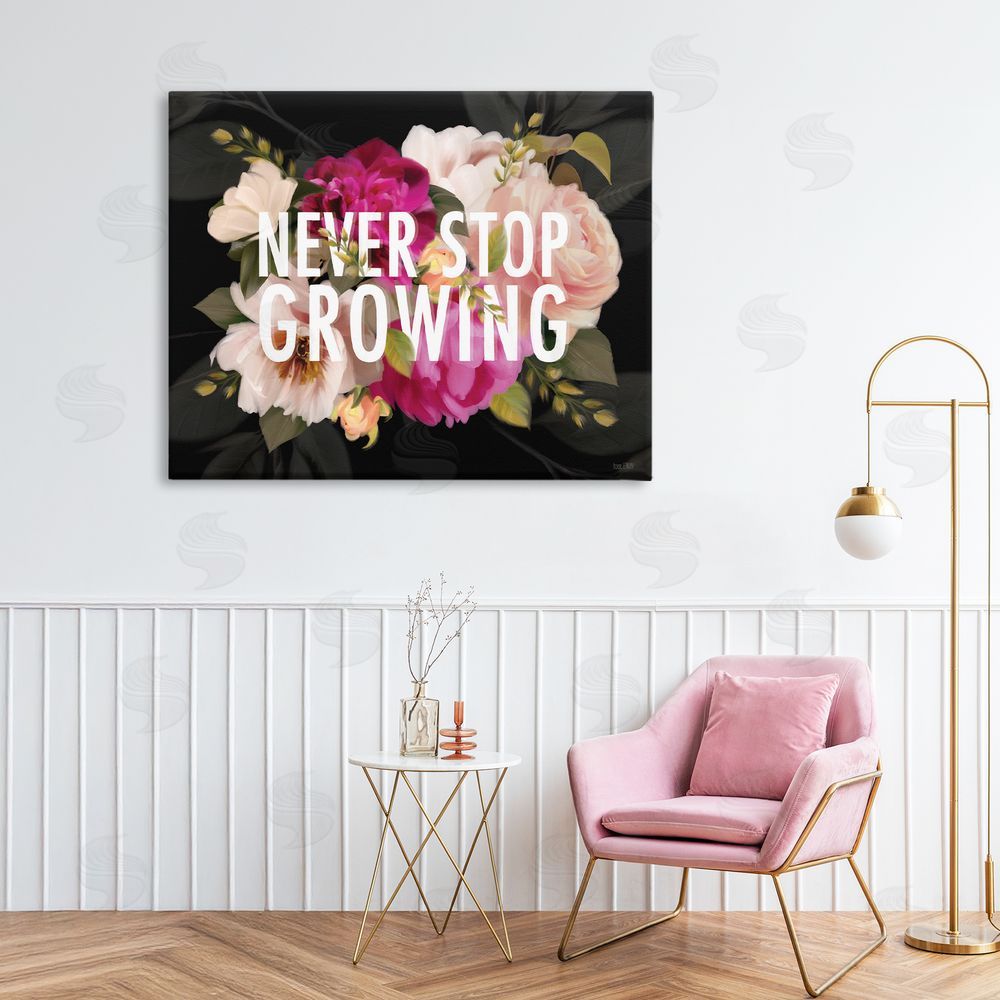 House Fenway Never Stop Growing Blooms Stretched Canvas Wall Art in Room
