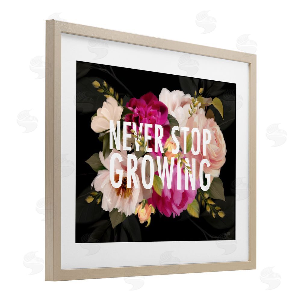 House Fenway Never Stop Growing Blooms Brown Framed Print Under Glass Wall Art