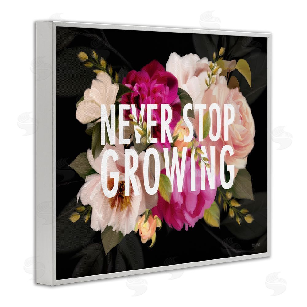 House Fenway Never Stop Growing Blooms White Framed Giclee Wall Art Print