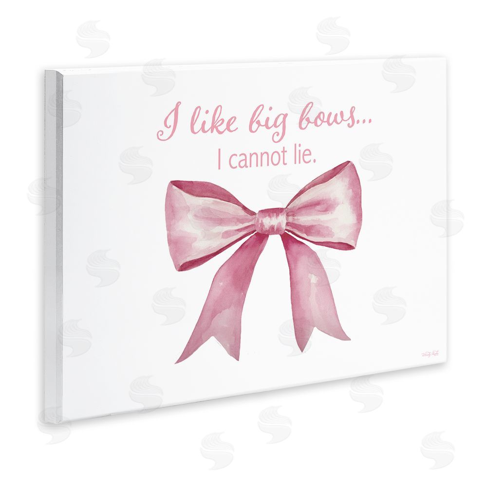 Cindy Jacobs I Like Big Bows Pink Ribbon Wooden Wall Plaque Art Print