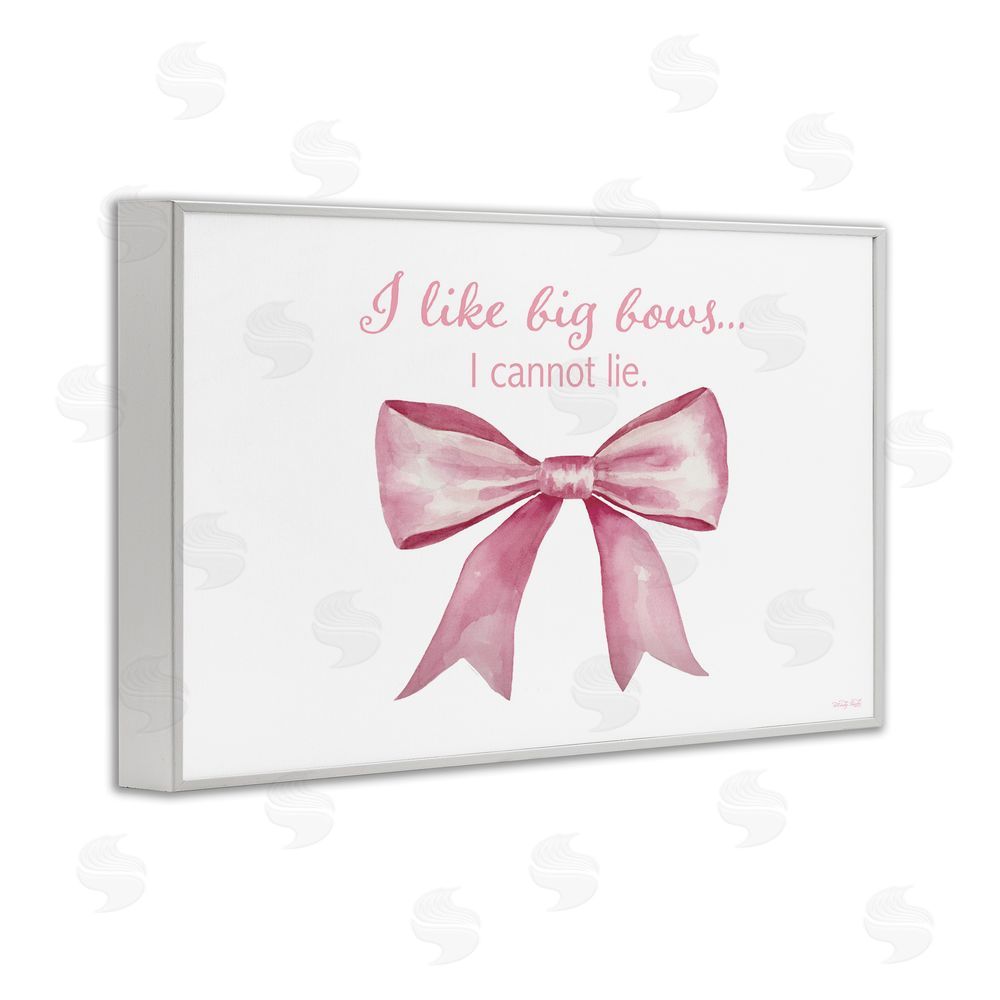Cindy Jacobs I Like Big Bows Pink Ribbon White Framed Giclee Wall Art Print