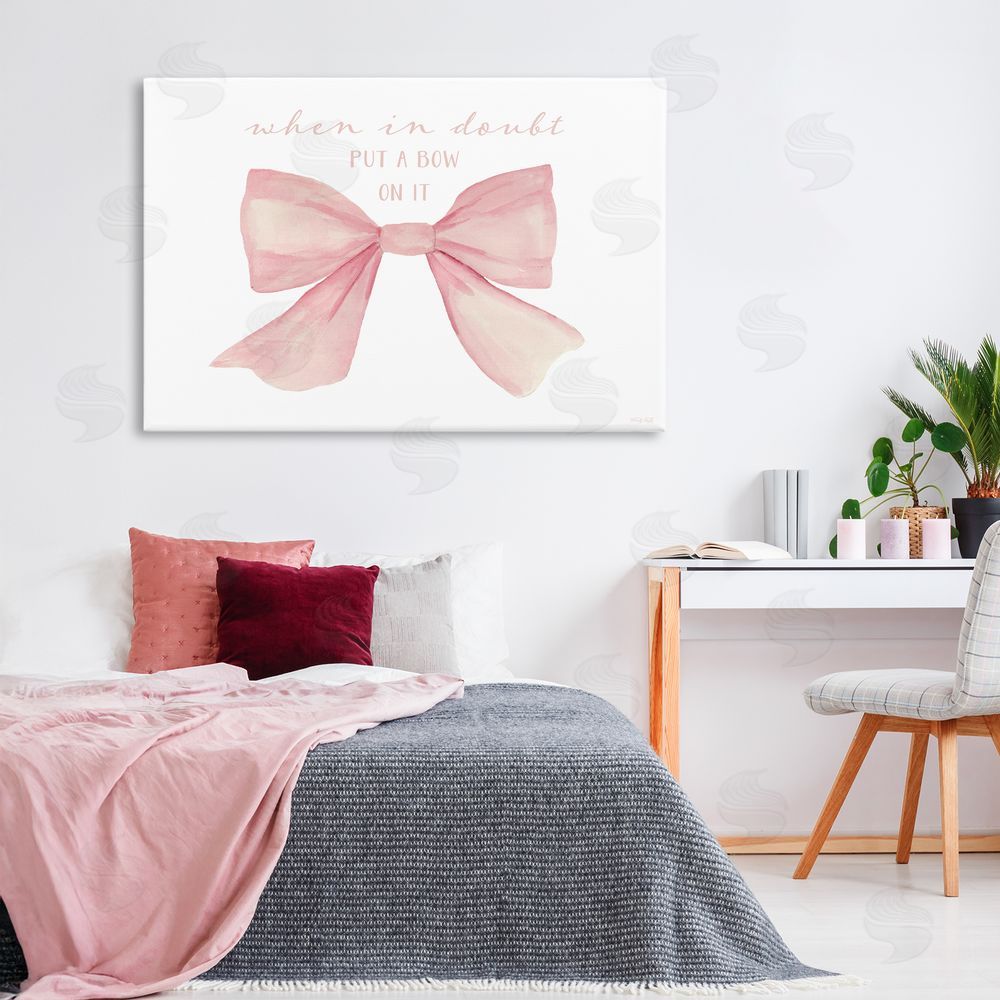 Cindy Jacobs Put A Bow On It Stretched Canvas Wall Art in Room