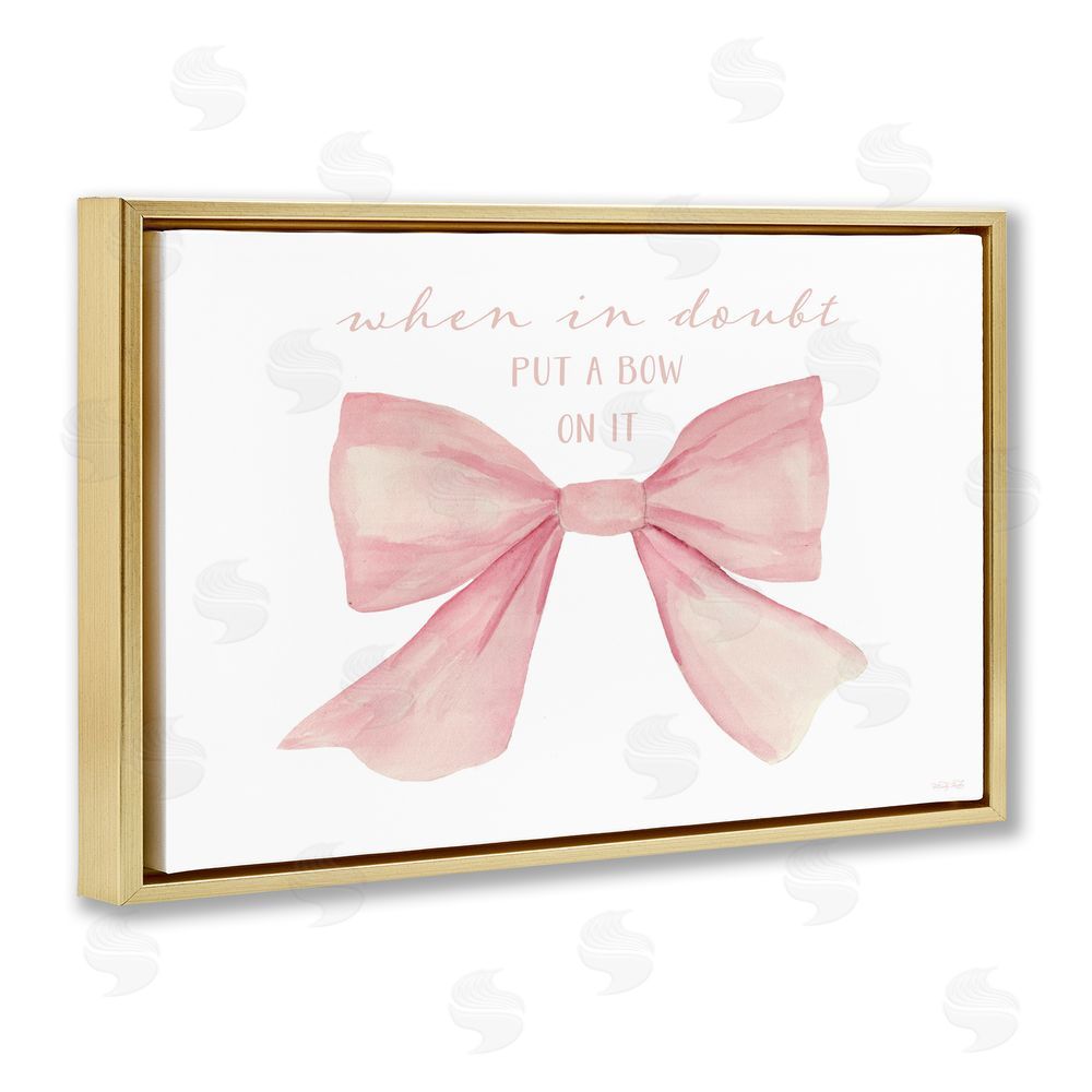 Cindy Jacobs Put A Bow On It Gold Floating Frame Canvas Wall Art Print
