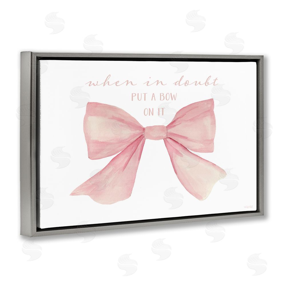 Cindy Jacobs Put A Bow On It Gray Floating Frame Canvas Wall Art Print