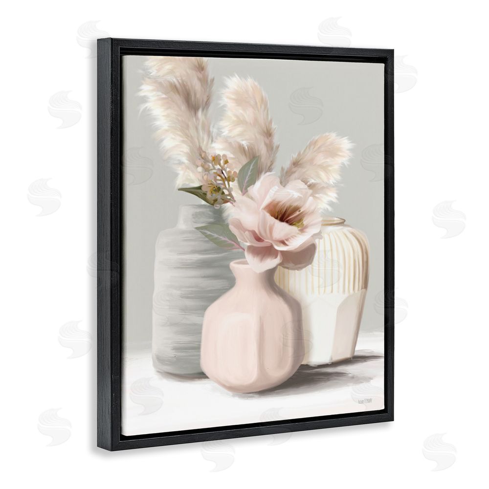 House Fenway Boho Bliss Bouquets Black Floating Frame Canvas Wall Art Print