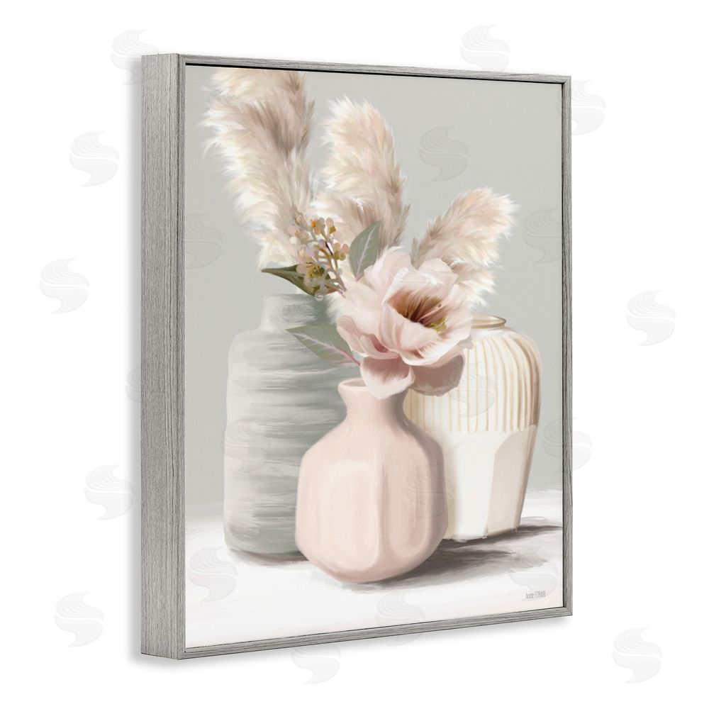 House Fenway Boho Bliss Bouquets Gray Framed Giclee Wall Art Print