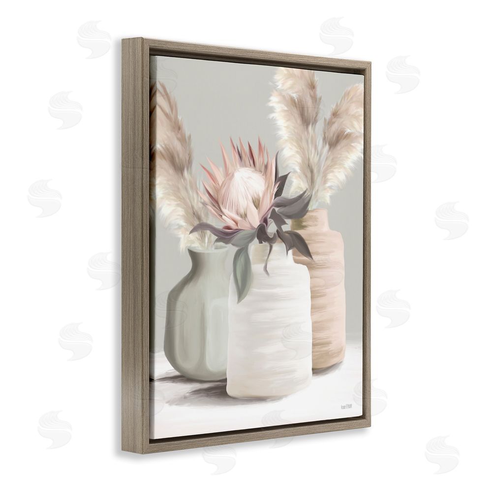 House Fenway Boho Bliss Pampas Brown Floating Frame Canvas Wall Art Print