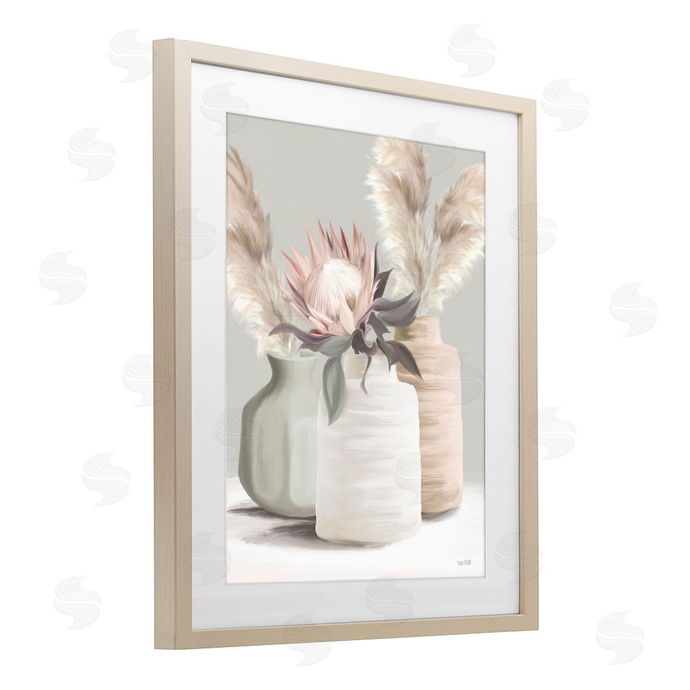House Fenway Boho Bliss Pampas Brown Framed Print Under Glass Wall Art
