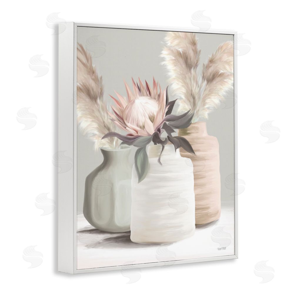 House Fenway Boho Bliss Pampas White Framed Giclee Wall Art Print