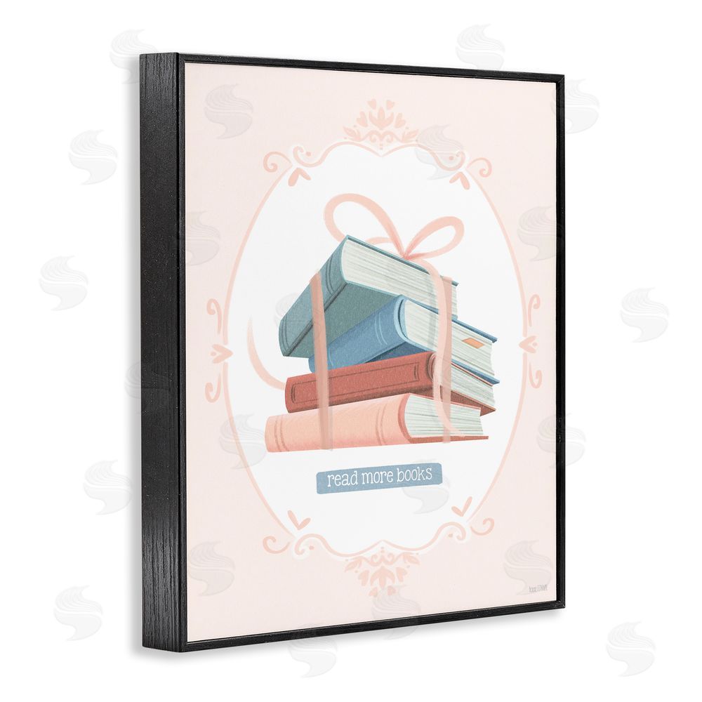 House Fenway Read More Books Tied Stack Black Framed Giclee Wall Art Print