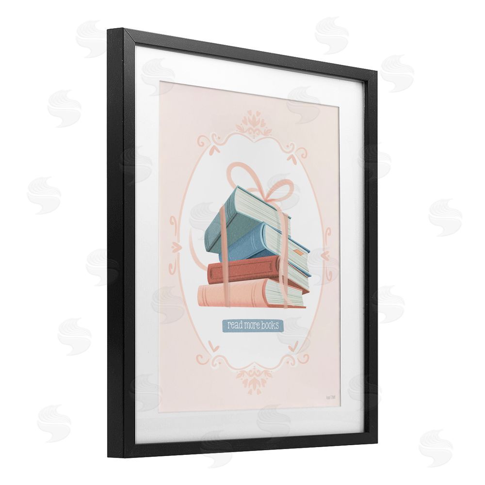 House Fenway Read More Books Tied Stack Black Framed Print Under Glass Wall Art