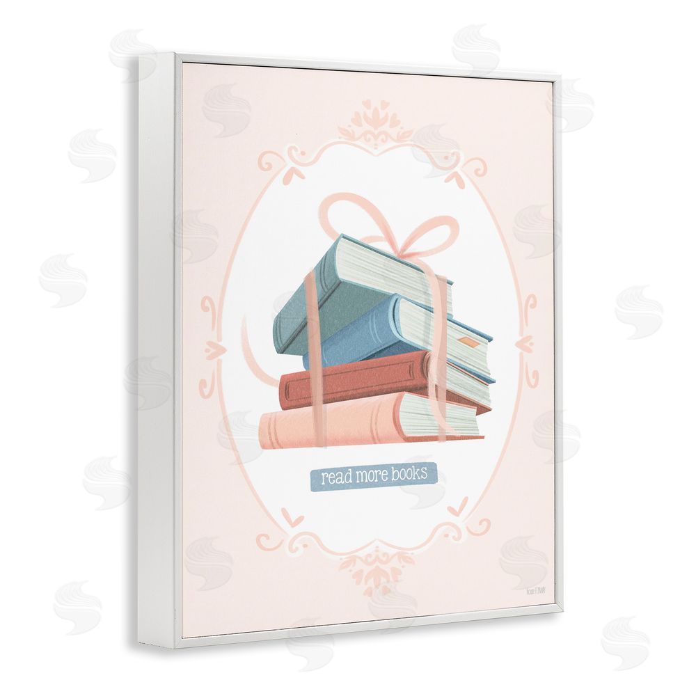 House Fenway Read More Books Tied Stack White Framed Giclee Wall Art Print