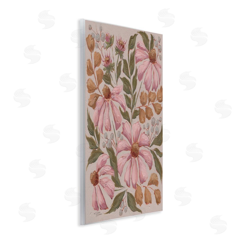 Michele Norman Nature's Dance Pink Coneflower Wooden Wall Plaque Art Print