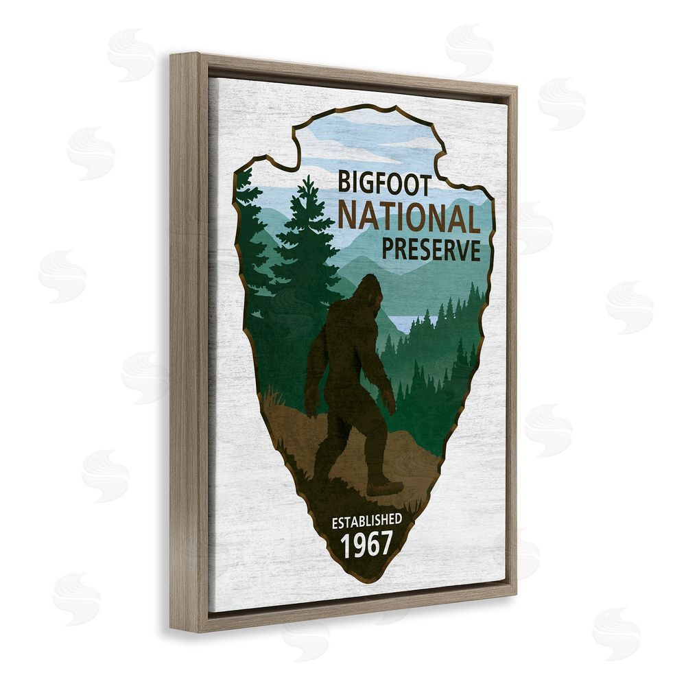 Lauren Rader Bigfoot Natural Preserve Brown Floating Frame Canvas Wall Art Print
