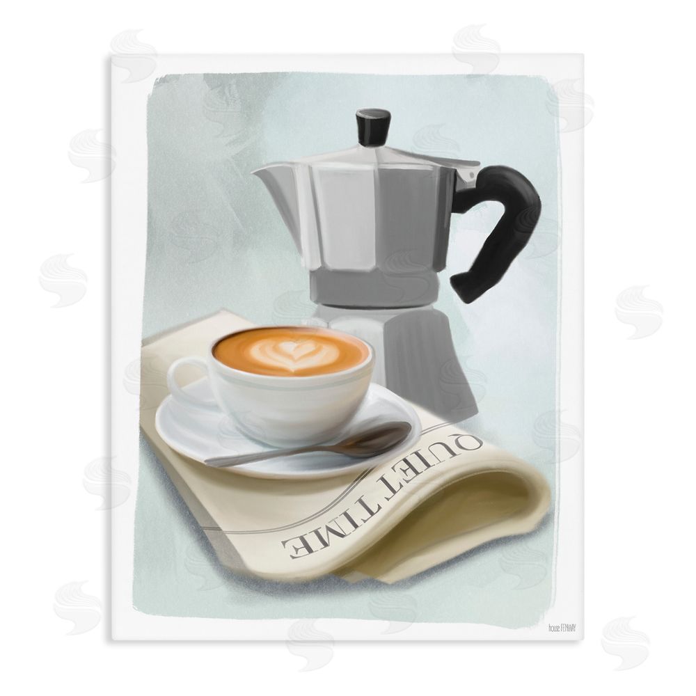 House Fenway Quiet Time Moka Coffee Stretched Canvas Wall Art Print