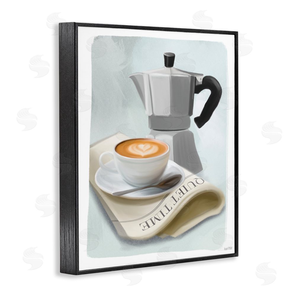 House Fenway Quiet Time Moka Coffee Black Framed Giclee Wall Art Print