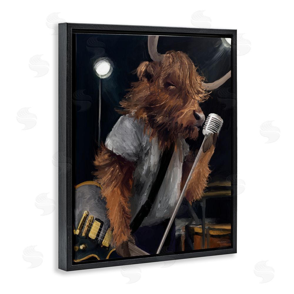 Kamdon Kreations The Highland Anthem Musician Black Floating Frame Canvas Wall Art Print