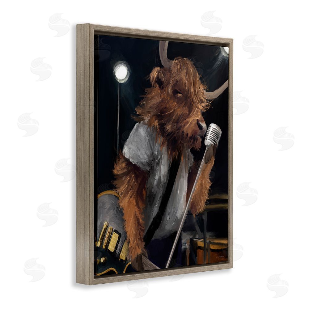 Kamdon Kreations The Highland Anthem Musician Brown Floating Frame Canvas Wall Art Print