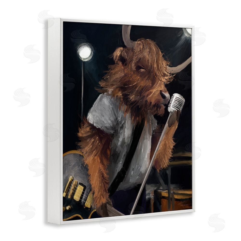 Kamdon Kreations The Highland Anthem Musician White Framed Giclee Wall Art Print