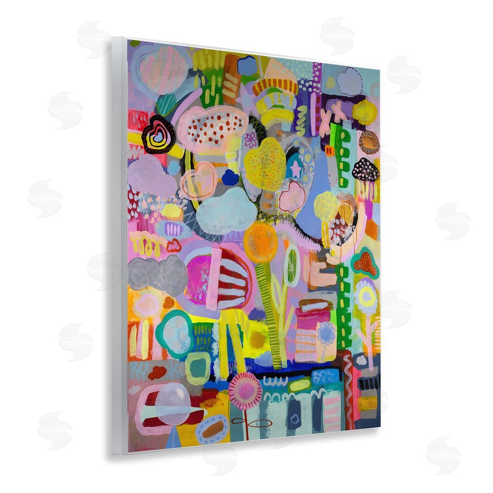 Mary Robertson Big Happy Whimsical Collage Wooden Wall Plaque Art Print