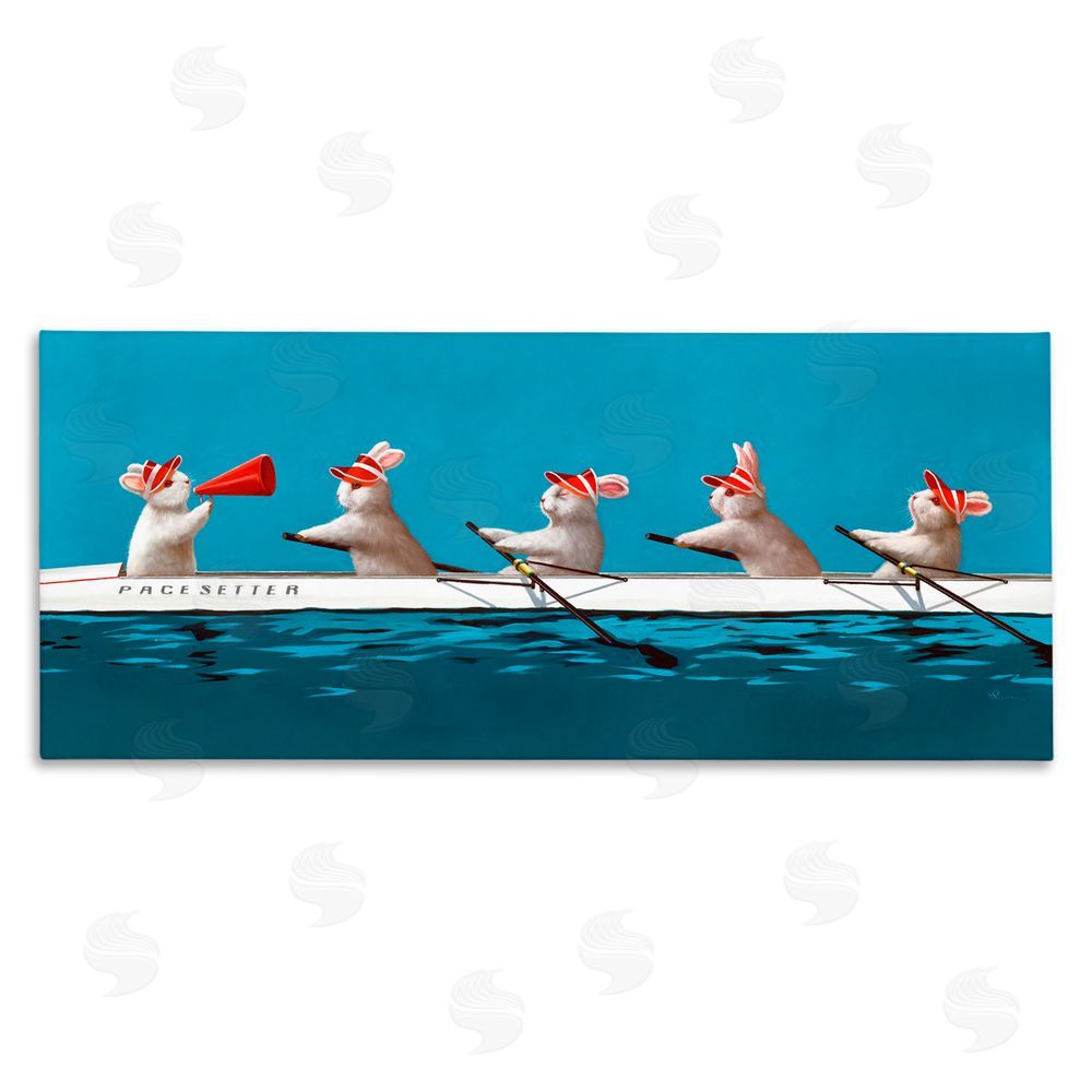 Lucia Heffernan Bunnies In The Boat Stretched Canvas Wall Art Print