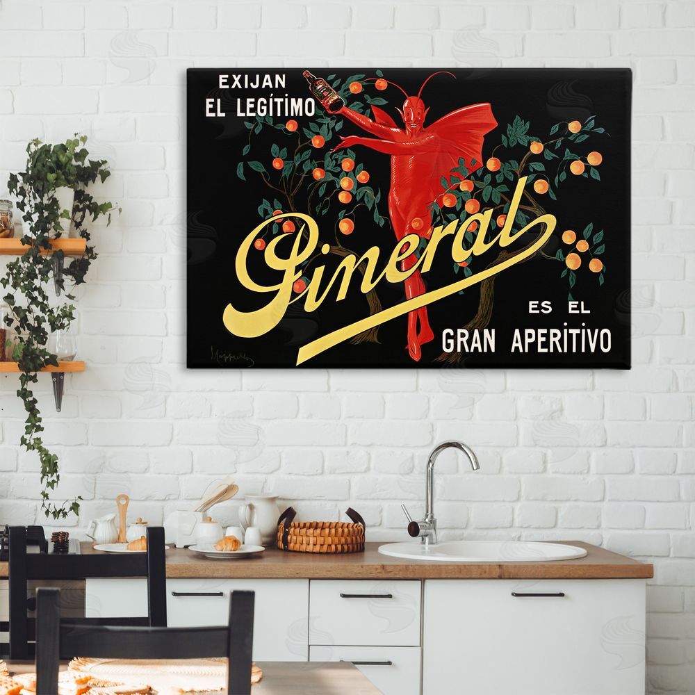 Leonetto Cappiello Aperitif Poster with Character Stretched Canvas Wall Art in Room