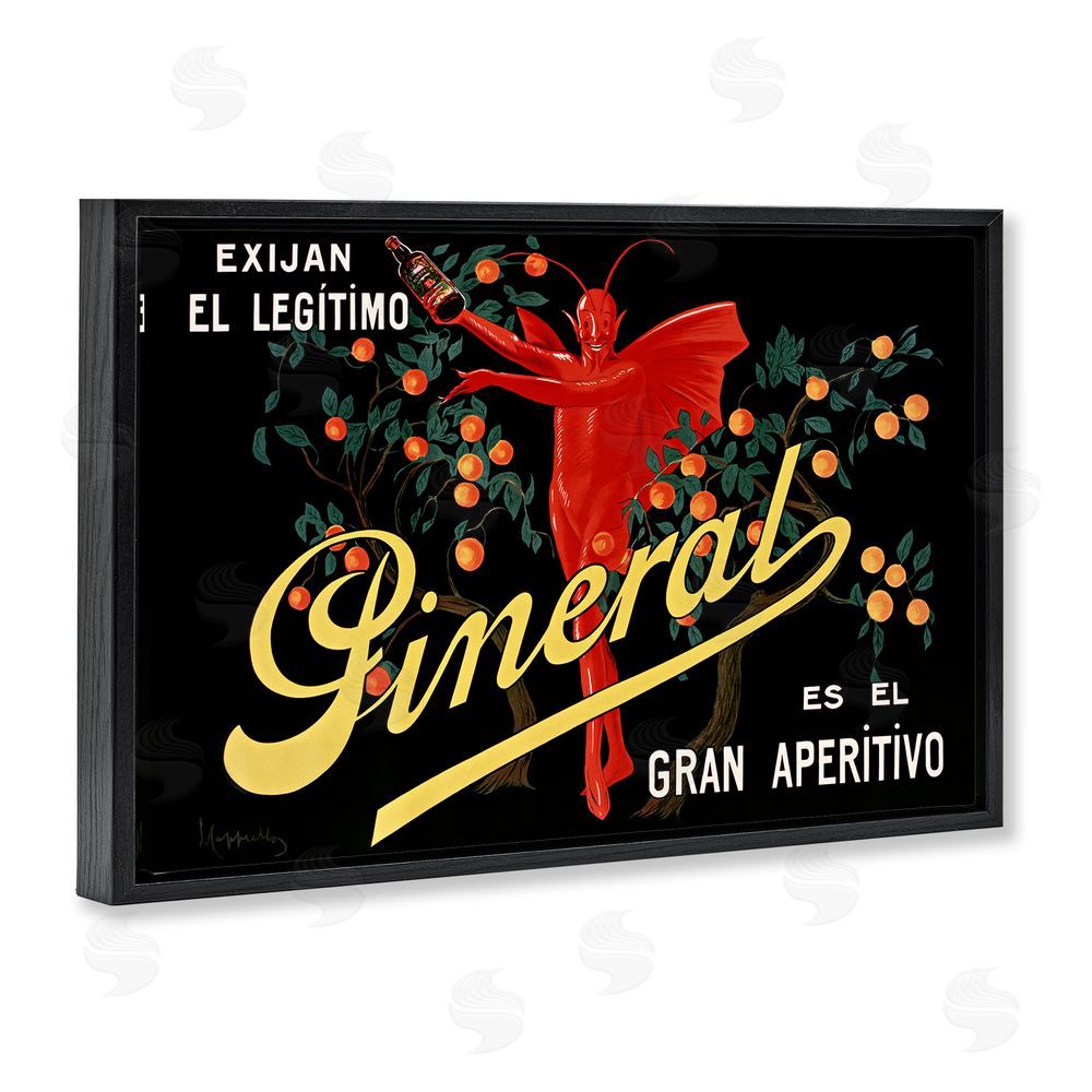 Leonetto Cappiello Aperitif Poster with Character Black Floating Frame Canvas Wall Art Print