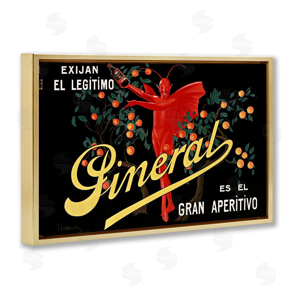 Leonetto Cappiello Aperitif Poster with Character Gold Floating Frame Canvas Wall Art Print