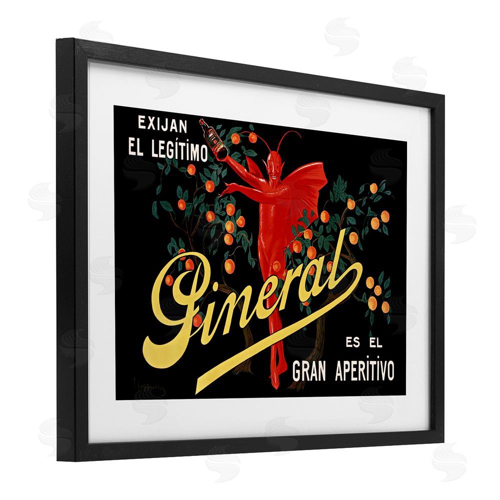 Leonetto Cappiello Aperitif Poster with Character Black Framed Print Under Glass Wall Art