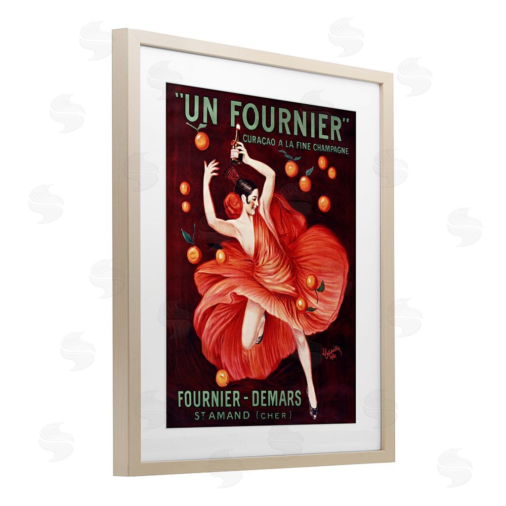 Leonetto Cappiello Vintage Champagne Dancer in Red Brown Framed Print Under Glass Wall Art