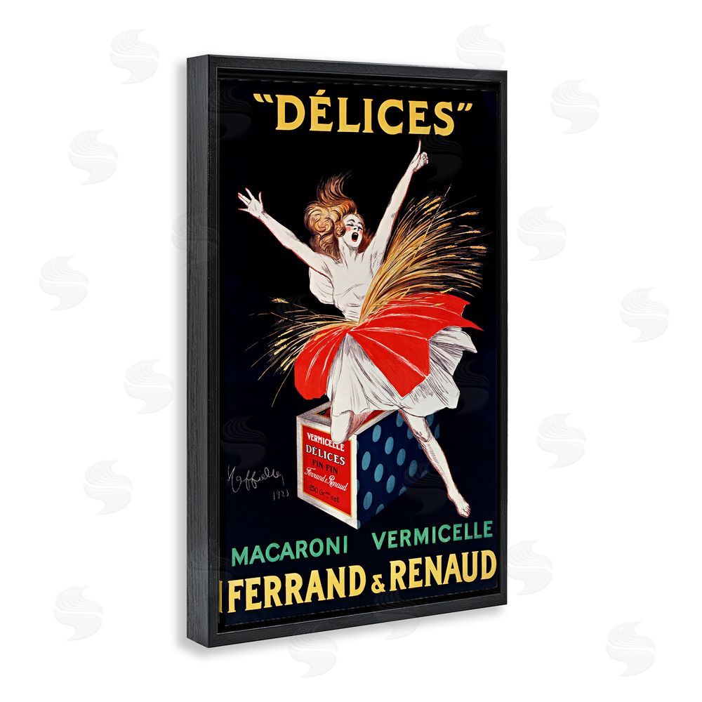 Leonetto Cappiello Vintage Dancer Food Advertisement Black Floating Frame Canvas Wall Art Print