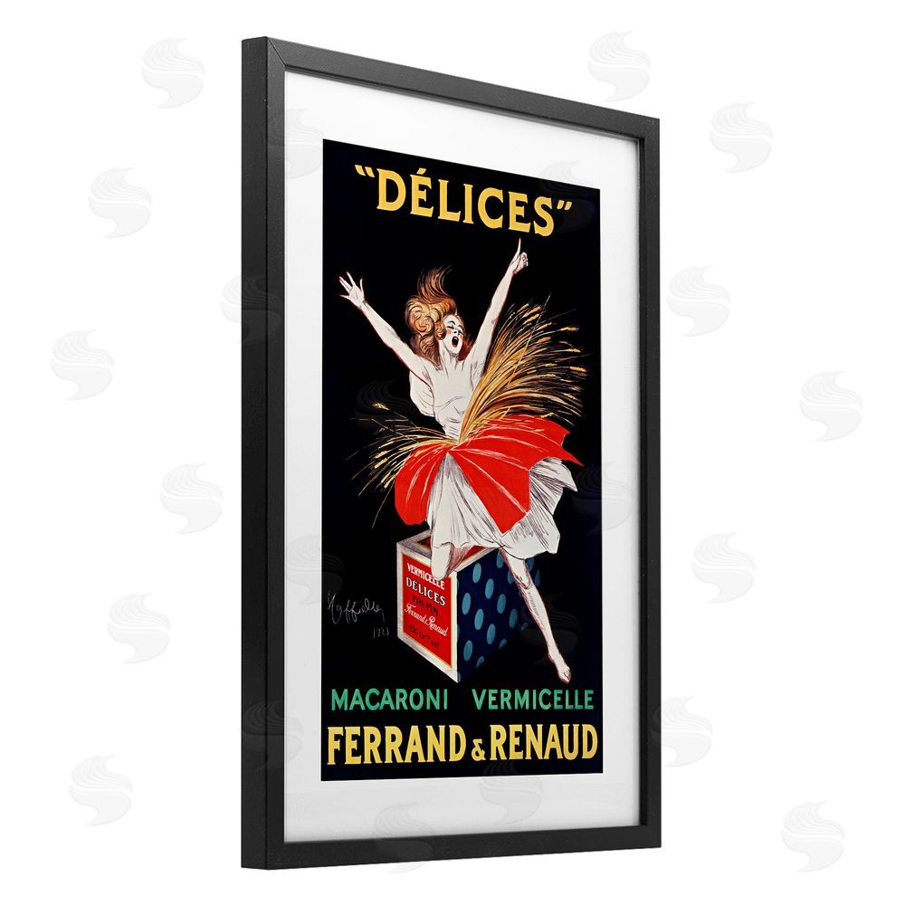 Leonetto Cappiello Vintage Dancer Food Advertisement Black Framed Print Under Glass Wall Art