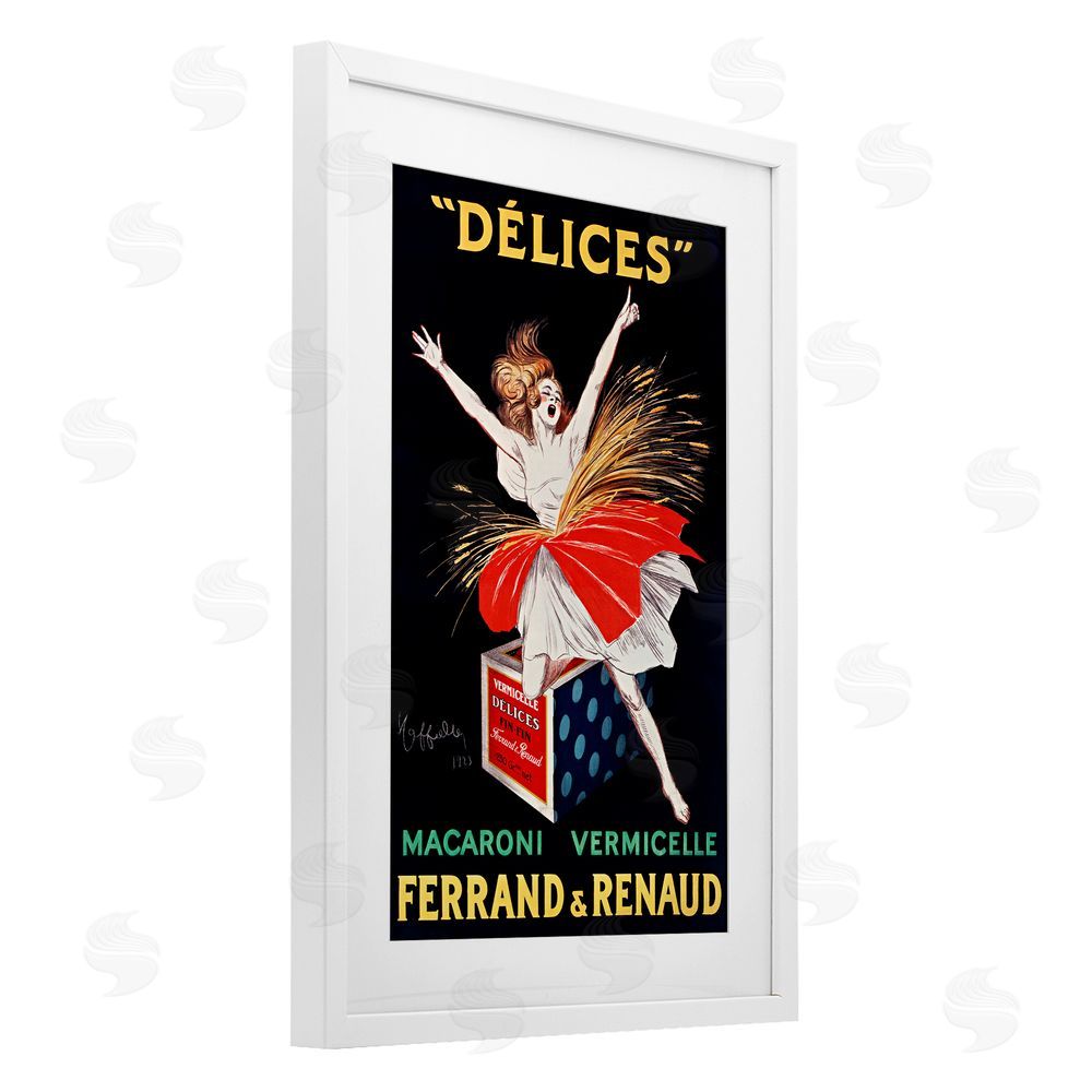 Leonetto Cappiello Vintage Dancer Food Advertisement White Framed Print Under Glass Wall Art