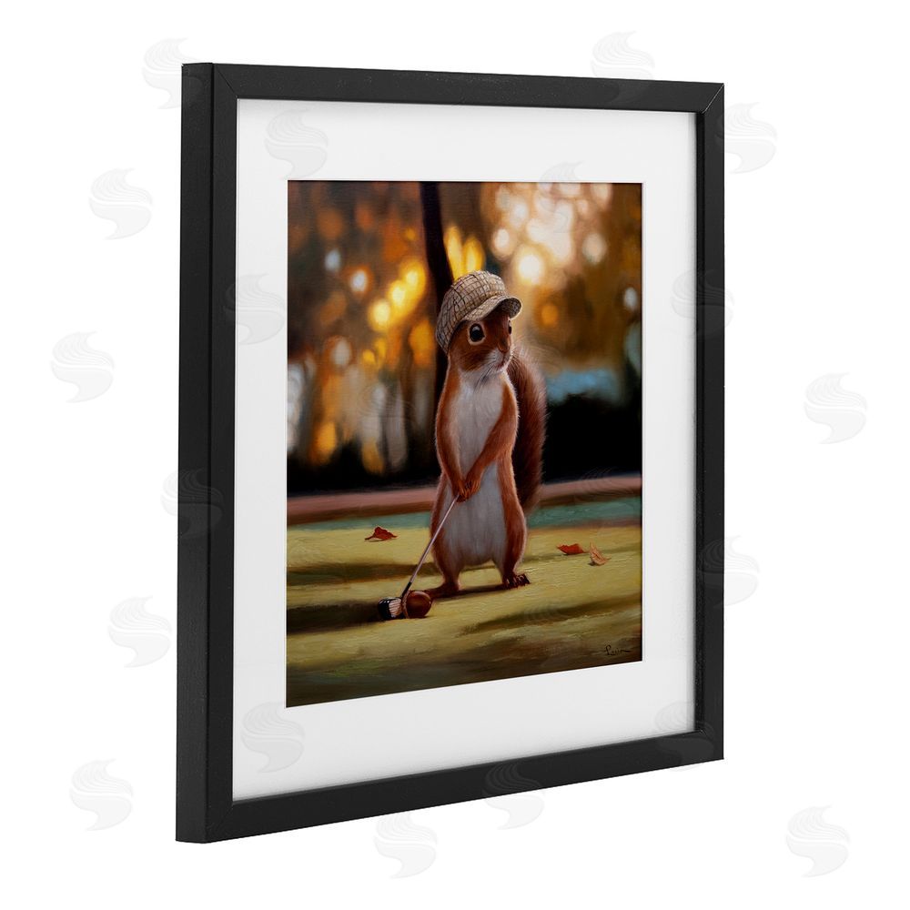 Lucia Heffernan Golf Nut Squirrel Black Framed Print Under Glass Wall Art