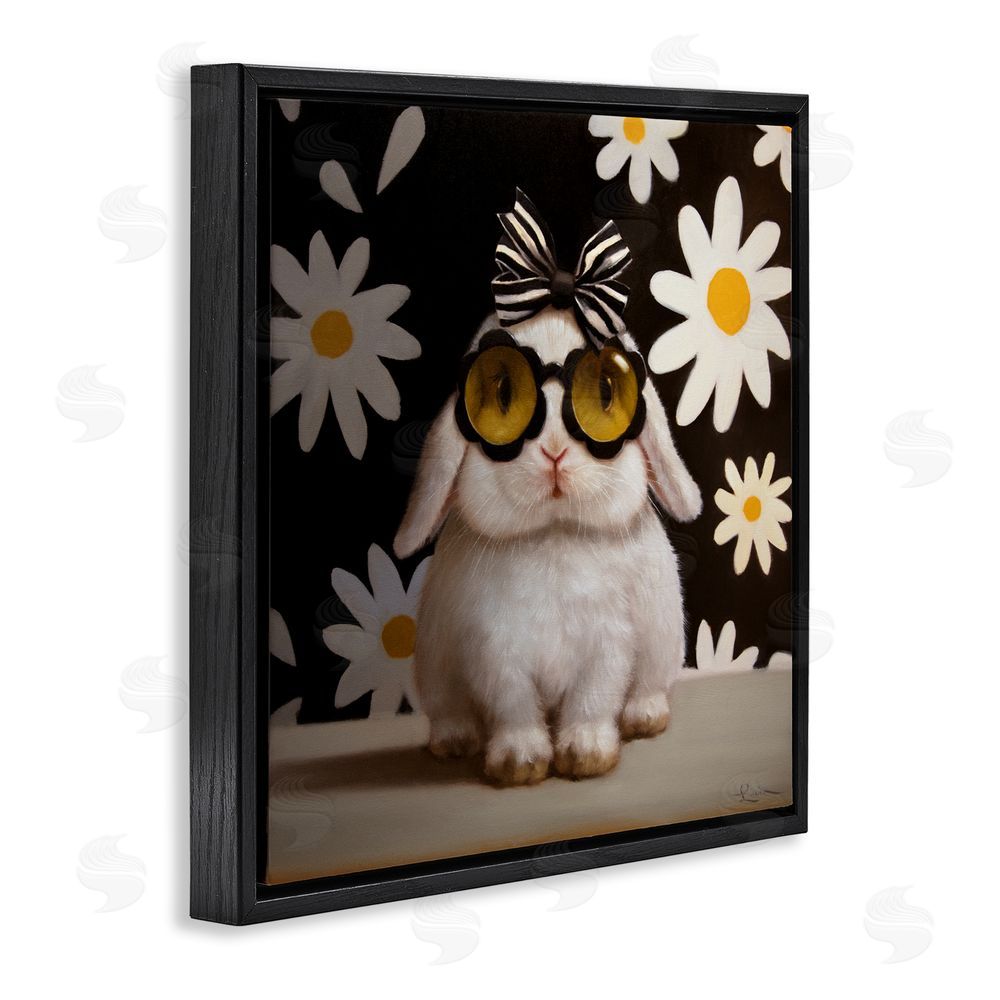 Lucia Heffernan Boopsie Daisy Bunny Black Floating Frame Canvas Wall Art Print
