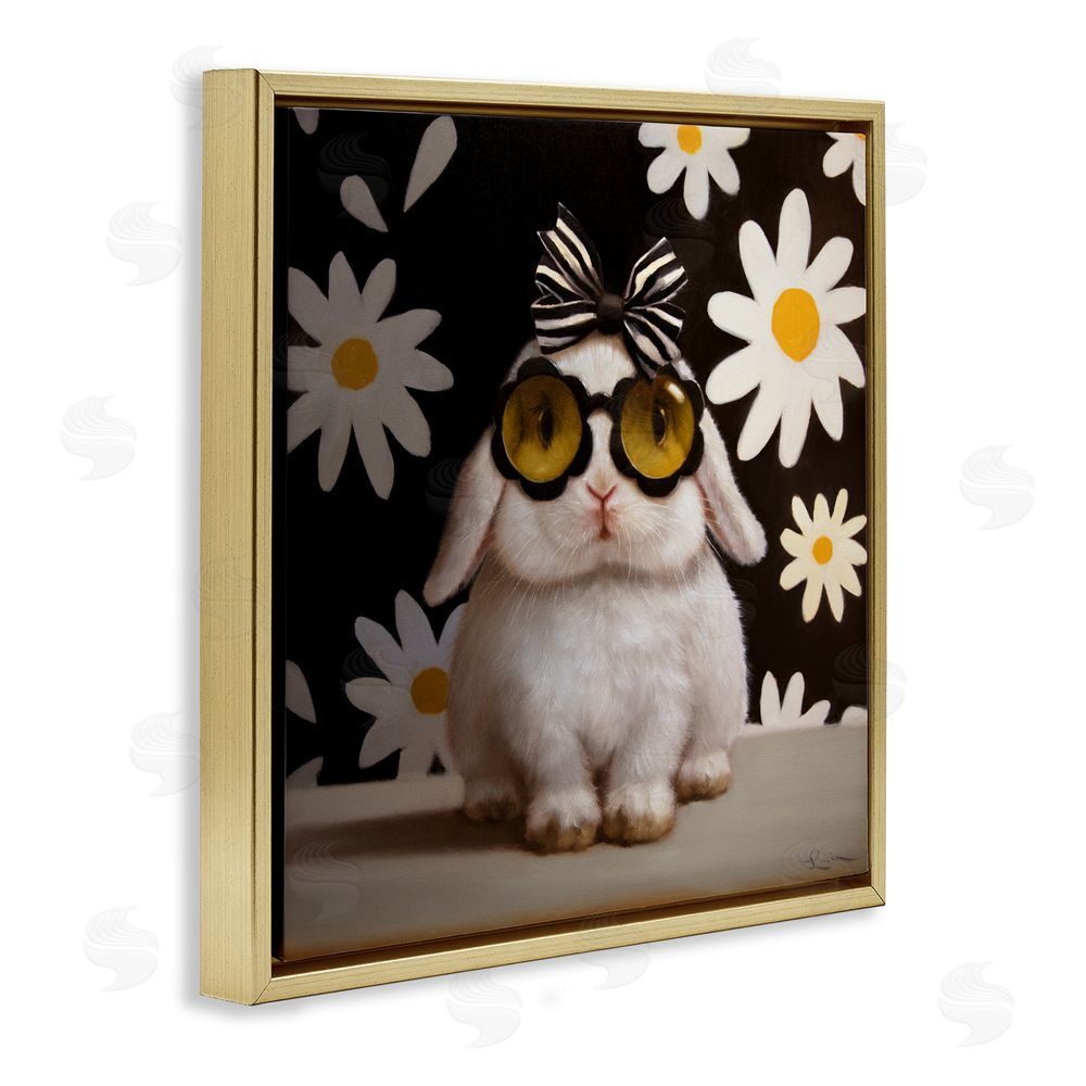 Lucia Heffernan Boopsie Daisy Bunny Gold Floating Frame Canvas Wall Art Print
